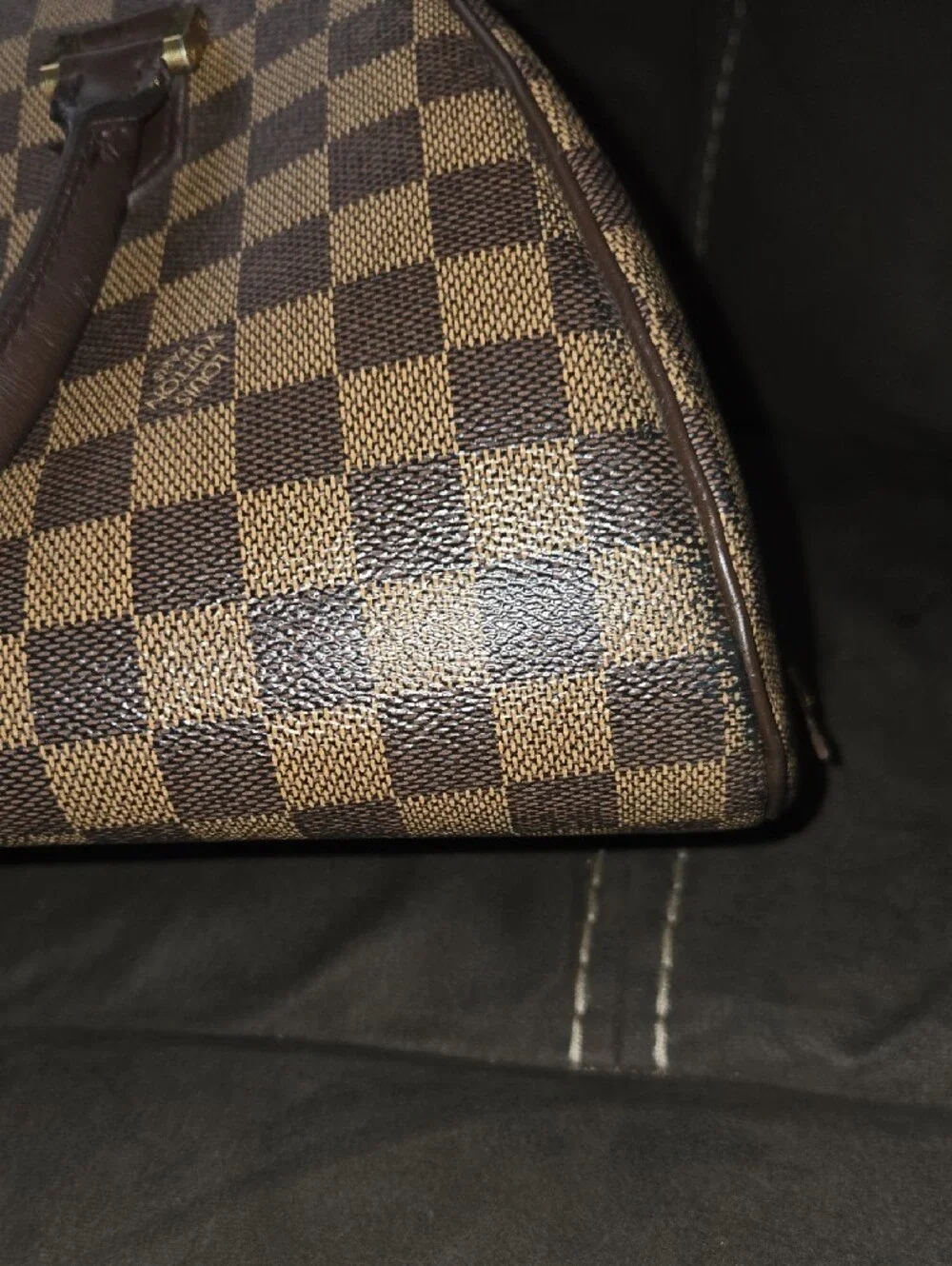 Luxury Louis Vuitton Brown Checkered Dome Satchel Handbag